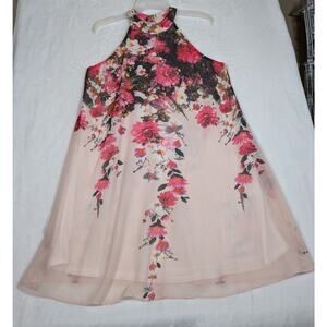 Poly chiffon Trapeze dress no brand Bust to 38" Length 39"